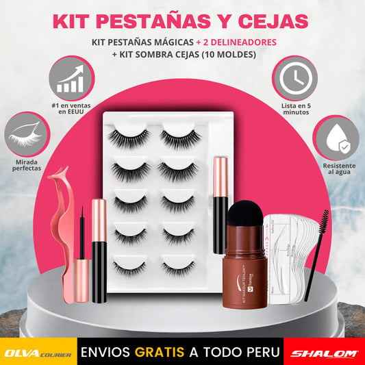 KIT PESTAÑAS MAGICA (2 DELINEADORES) + KIT SOMBRA CEJAS T1