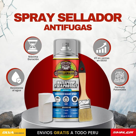 KIT SPRAY SELLADOR ANTIFUGAS + BROCHA + MALLA F2